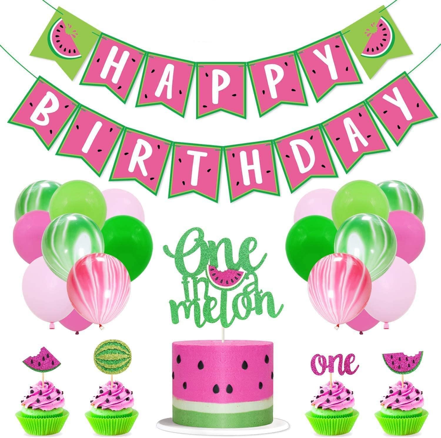 Yaaaaasss! One in A Melon Party Decorations Cake Topper Cupcake Toppers