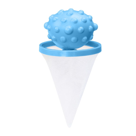 Yaayu Floating Laundry Hair Catcher, Conical Mesh Lint Filter Bag, Reusable Pet Hair Remover for Washer, Blue