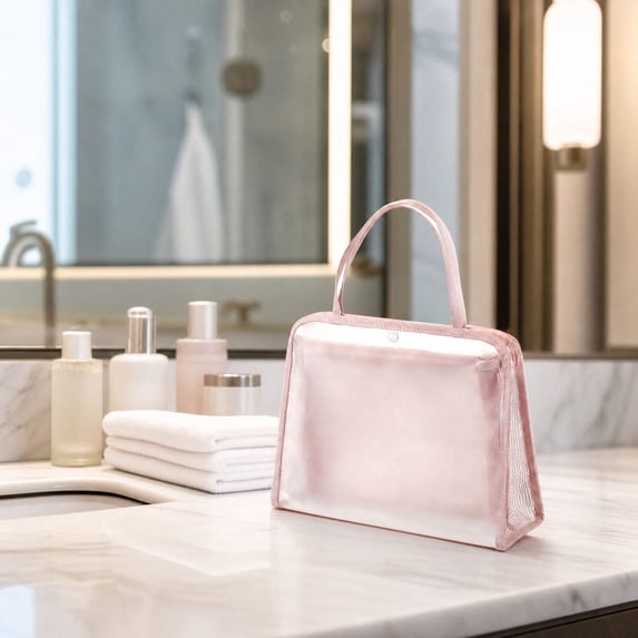Yaayu Transparent Waterproof PVC Wash Bag, Breathable Toiletry Cosmetic Organizer for Travel, Storage Trunks & Bag, Clear