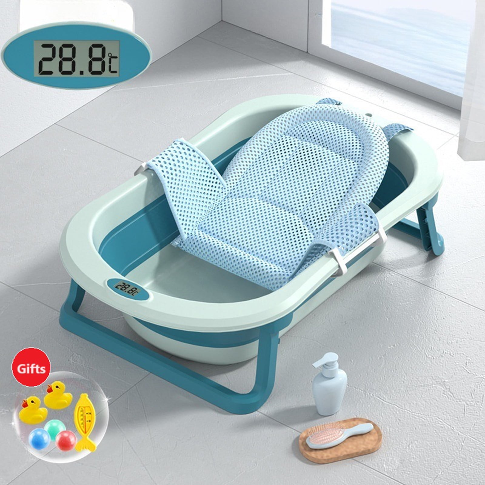 Yabanana 31in Portable Folding Baby Tub, Newborn to Toddler Bathtub