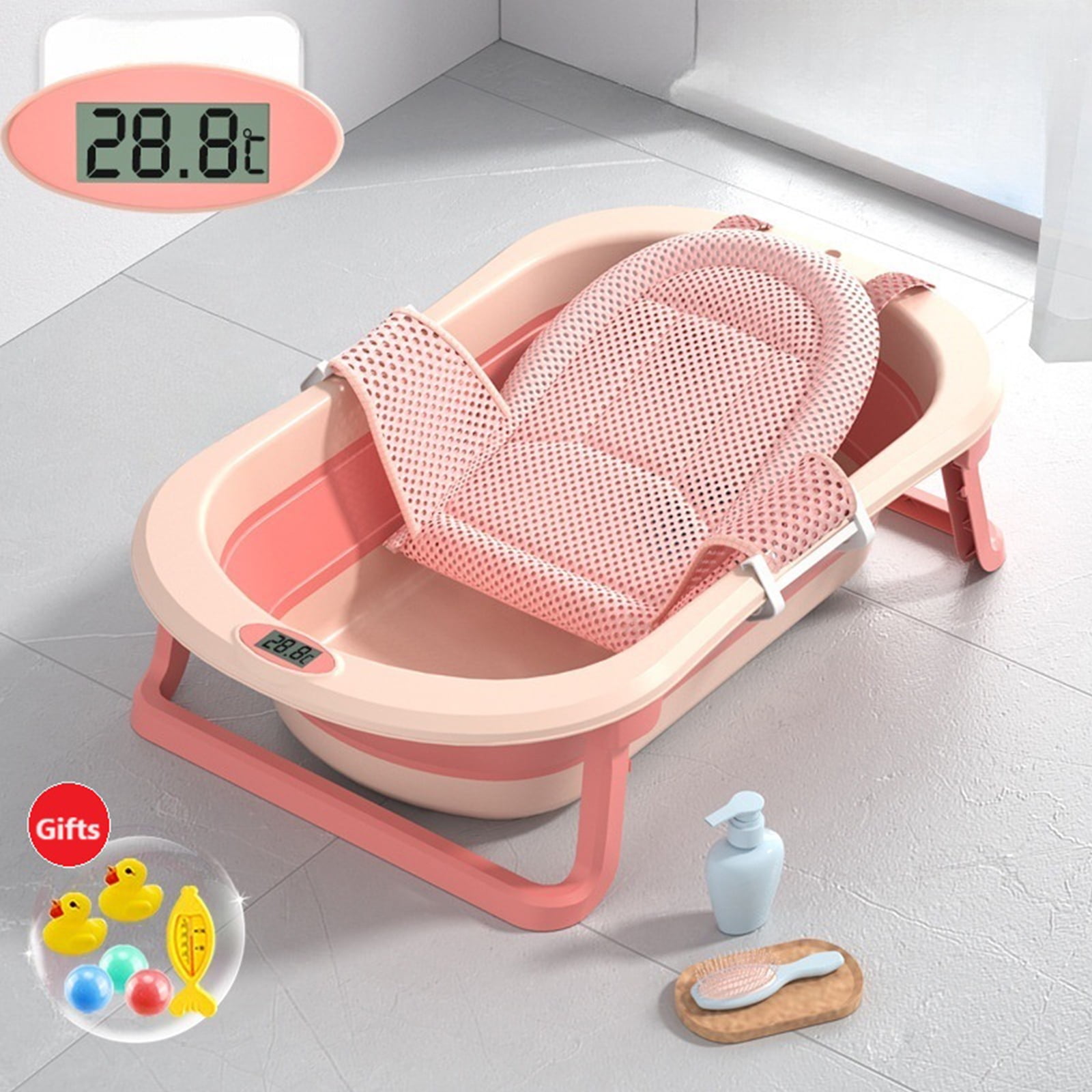 Yabanana 31in Portable Folding Baby Tub, Newborn to Toddler Bathtub