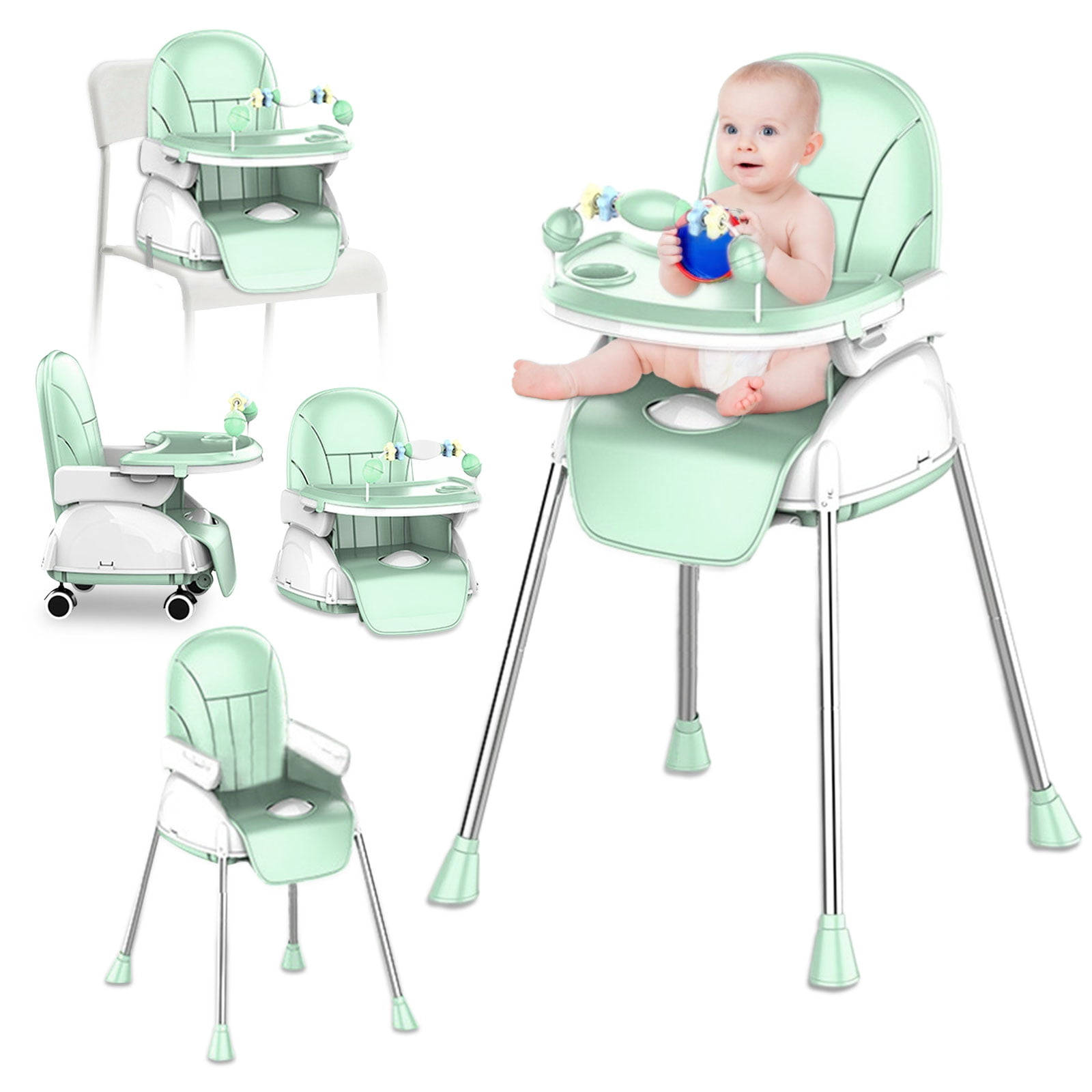 Yabanana 5in1 Folding Baby High Chair, Adjustable Kid Chair Highchair