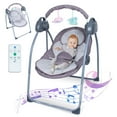 thumbnail image 1 of Yabanana Baby Swing with 5-Point Safety Harness, Bluetooth Control,5-Swing Speeds Settings & 3 Timing, Remote Control,(Gray), 1 of 10