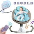 thumbnail image 1 of Yabanana Electric Baby Swing for Infant Portable Musical Swing with Remote Control, Bluetooth, Unisex, Blue, 1 of 8