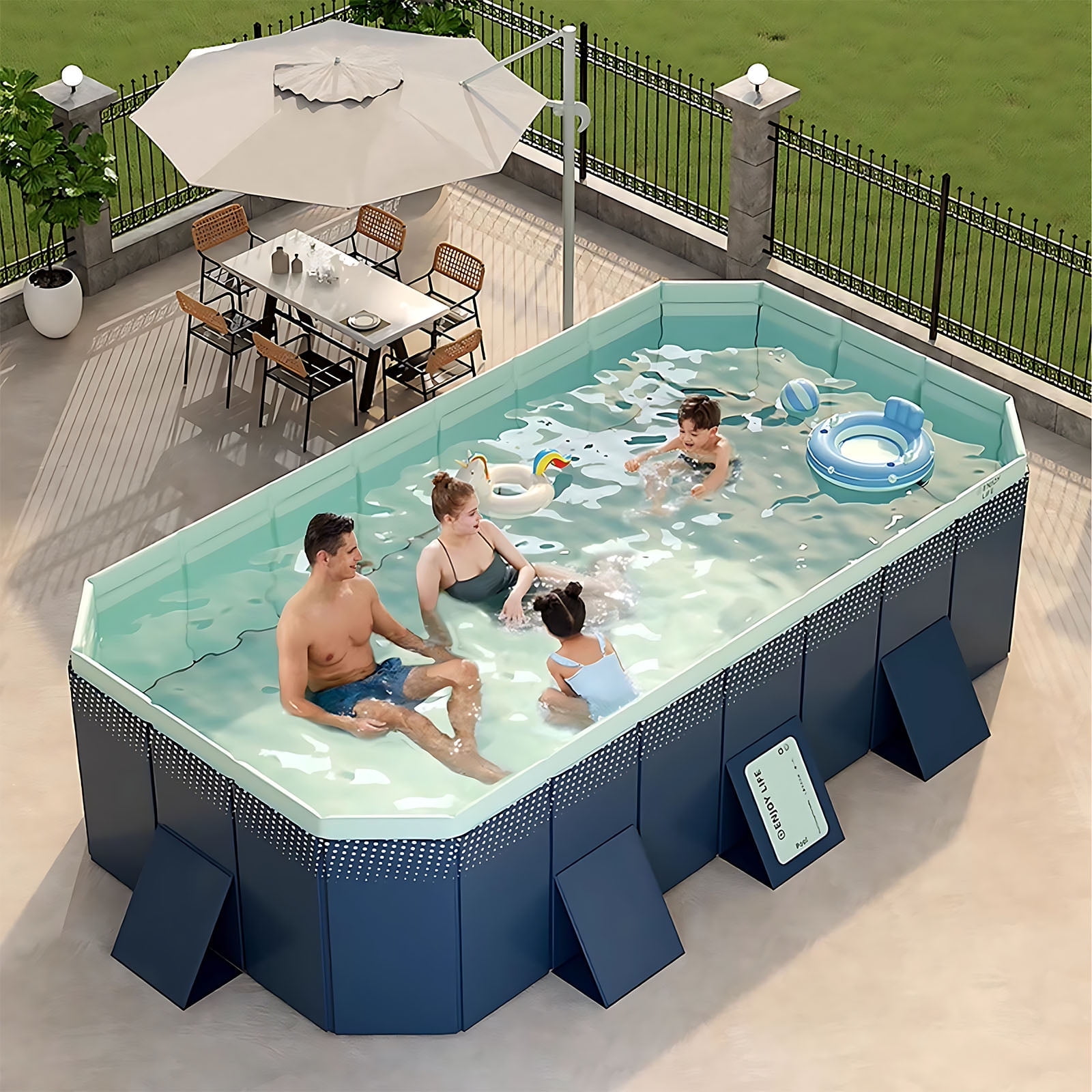 Yabanana Household swimming pool,25.4*22.8*5.6 inch foldable and