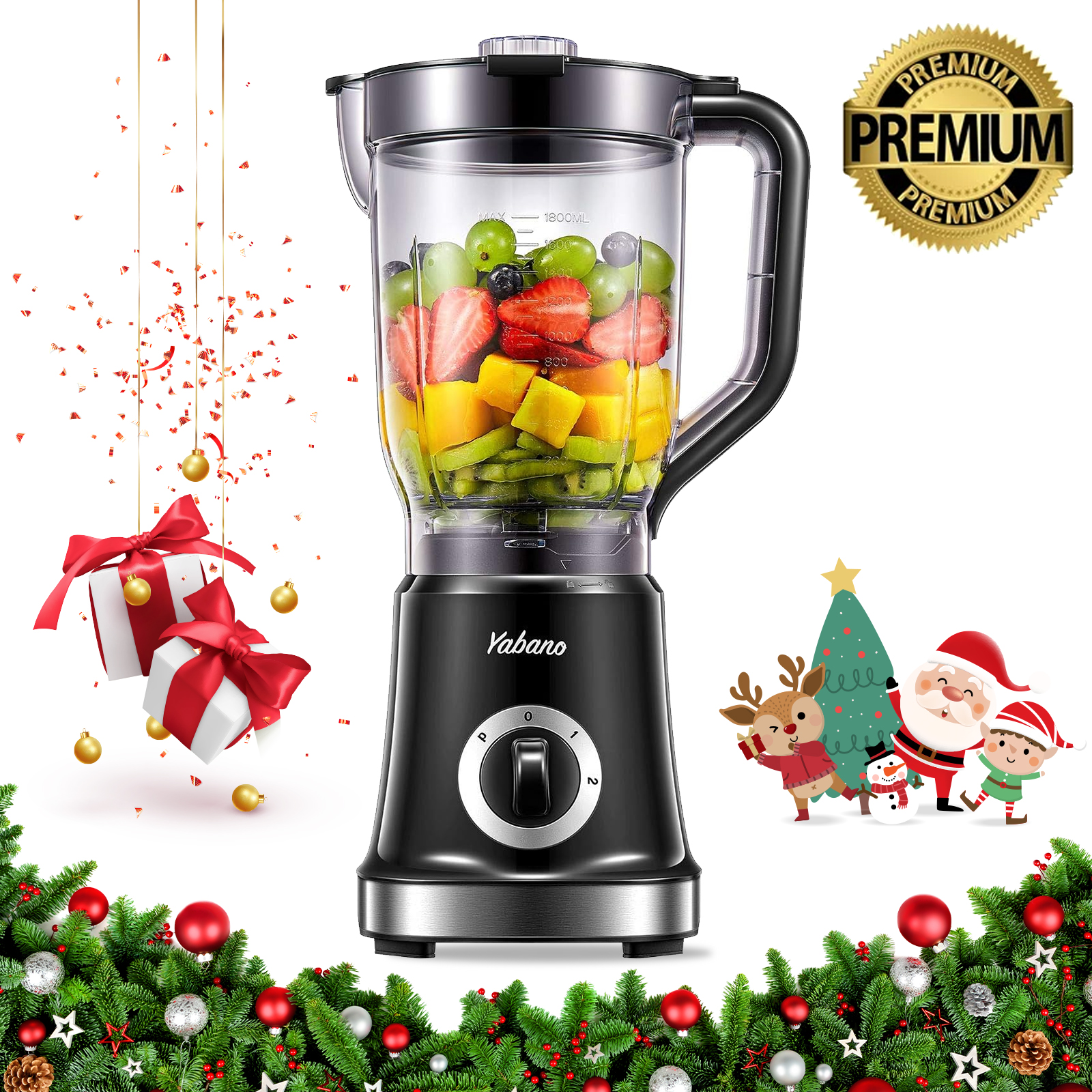 BLACK+DECKER Quiet Blender with Cyclone® Glass Jar, BL1400DGP
