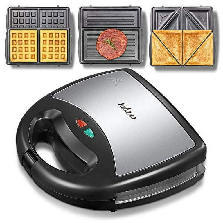 Sandwich Maker, Waffle Iron, 3-In-1 Waffle Maker with Removable Plates,  Anti-Ove