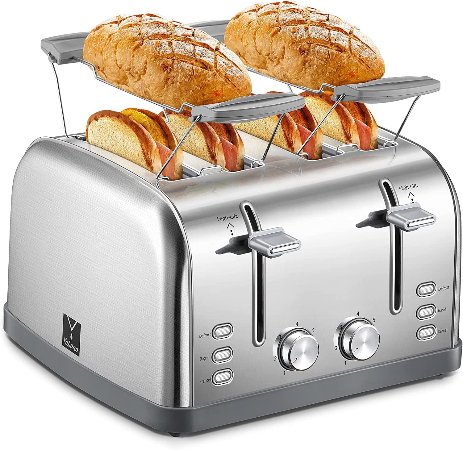 Anfilank Compact 2 Slice Toaster Wide Slots with Warming Rack