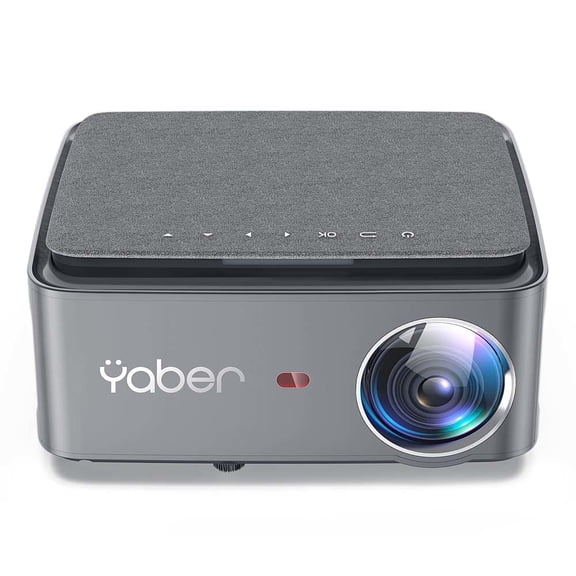 Yaber - Buffalo U6 5G Wi-Fi Smart Gaming Portable Projector,1080P, High Color Quality Beamer Wireless Cast, Screen Mirroring, 4-Point Keystone Correction - Dark Gray