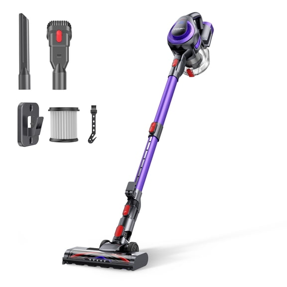 Yaber L10 Cordless Vacuum Cleaner, 56AW Suction 170W Motor, 35Mins Runtime 1.3KG Ultra-Light, Self-Standing, All-Floor Multi-Surface Brush, HEPA Filtration for Hard Floor Carpet Pet Hair