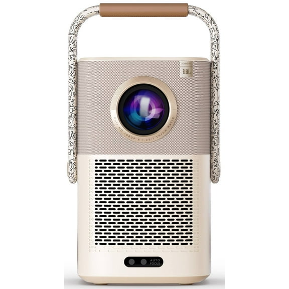 Yaber - T2 Plus Portable Projector, 240 ISO,1080P, JBL Dolby Audio, Auto Focus & Keystone, Co-brand Keith Haring - Cream