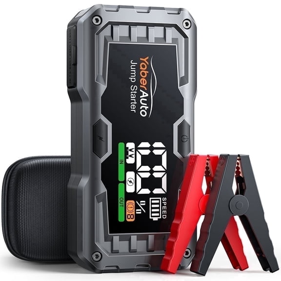YaberAuto 4000A Car Battery Jump Starter, 12V Jump Box Battery Booster for 10.0L Gas & 9L Diesel, Fast Charge, 160W DC Output