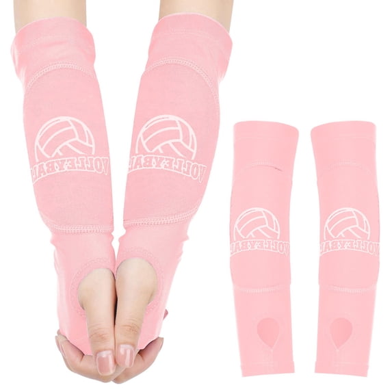 YabuSS 2 Pcs Volleyball Arm Sleeves Forearm Sleeves Volleyball Arm Pads For Boys Girls Teen Youth Wrist Guard Pink