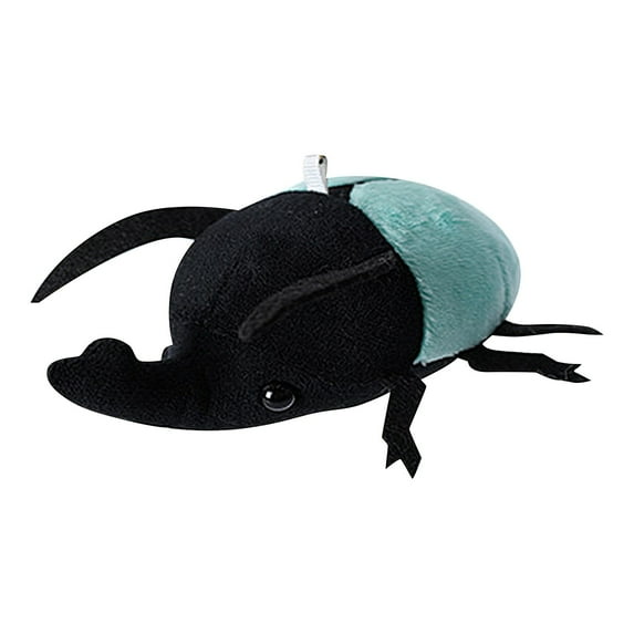 Simulation Beetle Plush Toy 4 Inch Small Beetle Stuffed Animal with Bead Chain Hanging Insect Plush Stuffed Insects Soft Crustaceans for Boys Girls Birthday Animal Theme Party Blue
