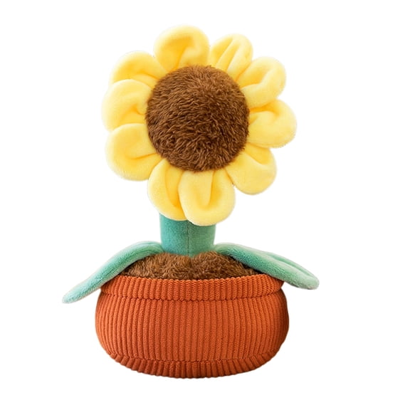 YabuSS Soft Plush Sunflower Toy for Kids, Decorative Stuffed Flower in Pot, Cute Gift for Children and Home Décor, 12 Inches Yellow
