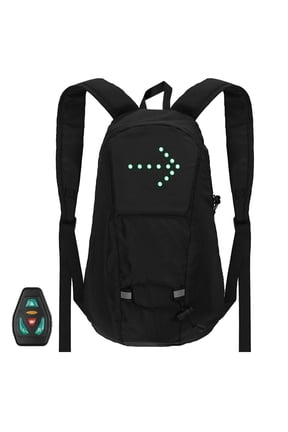 LED Turn Signal Bike Pack 15L LED Backpack with Direction Indicator USB Rechargeable Safety Light Bag Waterproof Backpack Wireless Remote Control Bag Sports Vest Ultralight Riding Bag