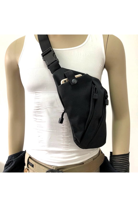 Mens Crossbody Bag Storage Bag Waterproof Left Right Shoulder Backpack Chest Bag Messenger Bag Cycling Hiking