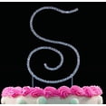 thumbnail image 1 of Yacanna Swirl Design Crystal Monogram Cake Toppers Silver Cake Initial S Large, 1 of 1