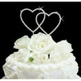 thumbnail image 1 of Yacanna Swirl Silver Double Heart Crystal Monogram Cake Toppers, 1 of 1