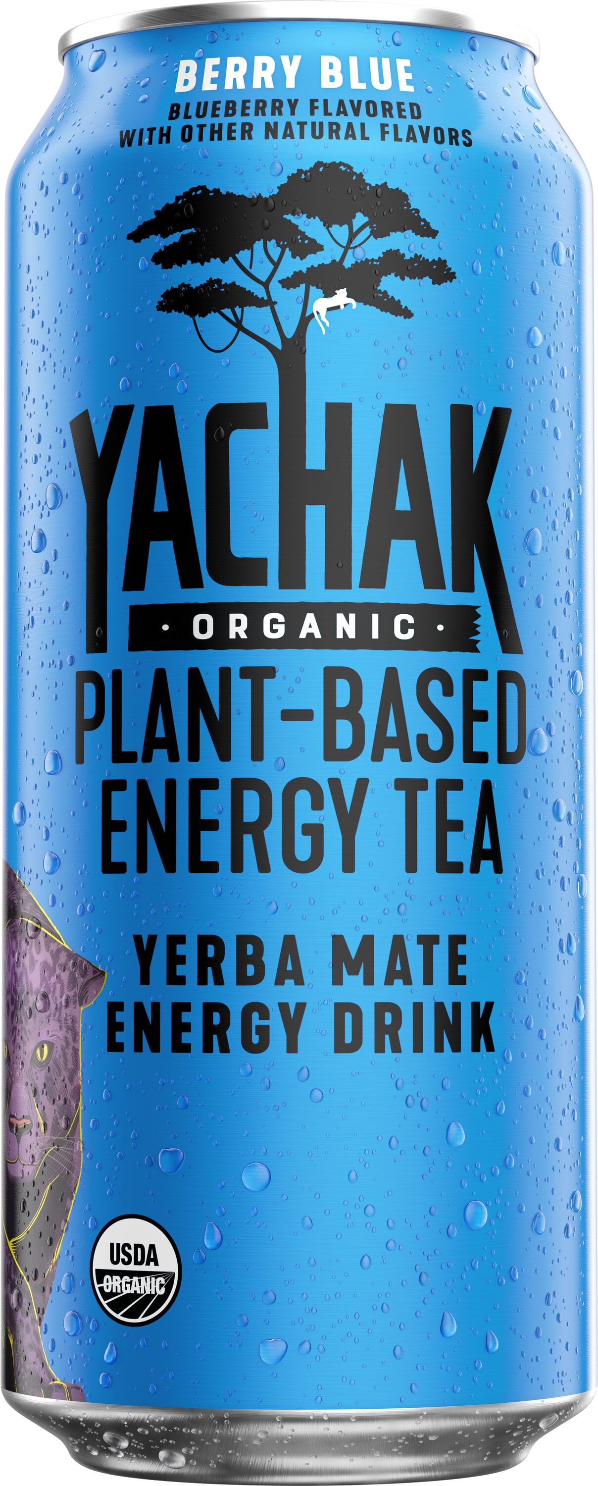 Yachak Organic Plant Based Energy, Berry Blue Yerba Mate Iced Tea Drink