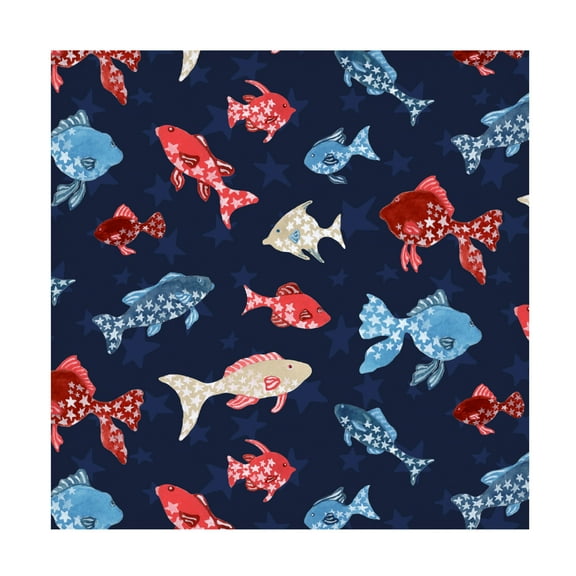 Yachal Design 'Patriotic Fish' Canvas Art