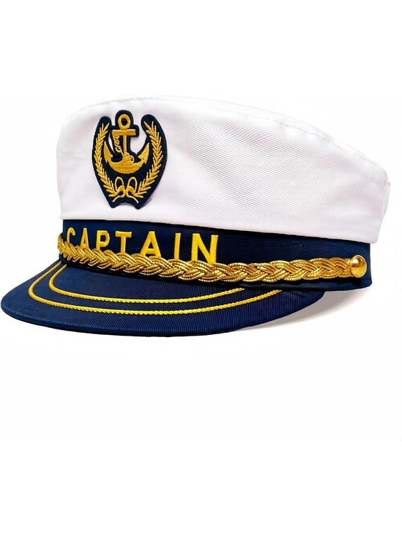 Yacht Captain Hat Nautical Hat Yacht Boat Sailor Captain Cap Adjustable Navy Marine Admiral Hats for Men Women