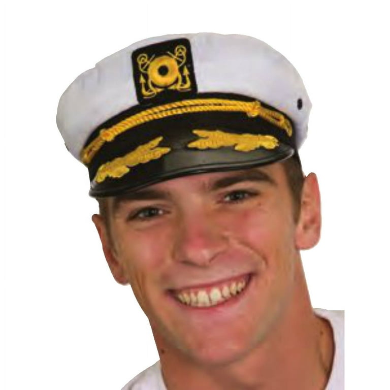 Yacht Captain Hat With Scrambled Eggs Costume White Cap Sailor Gilligan's  Island 