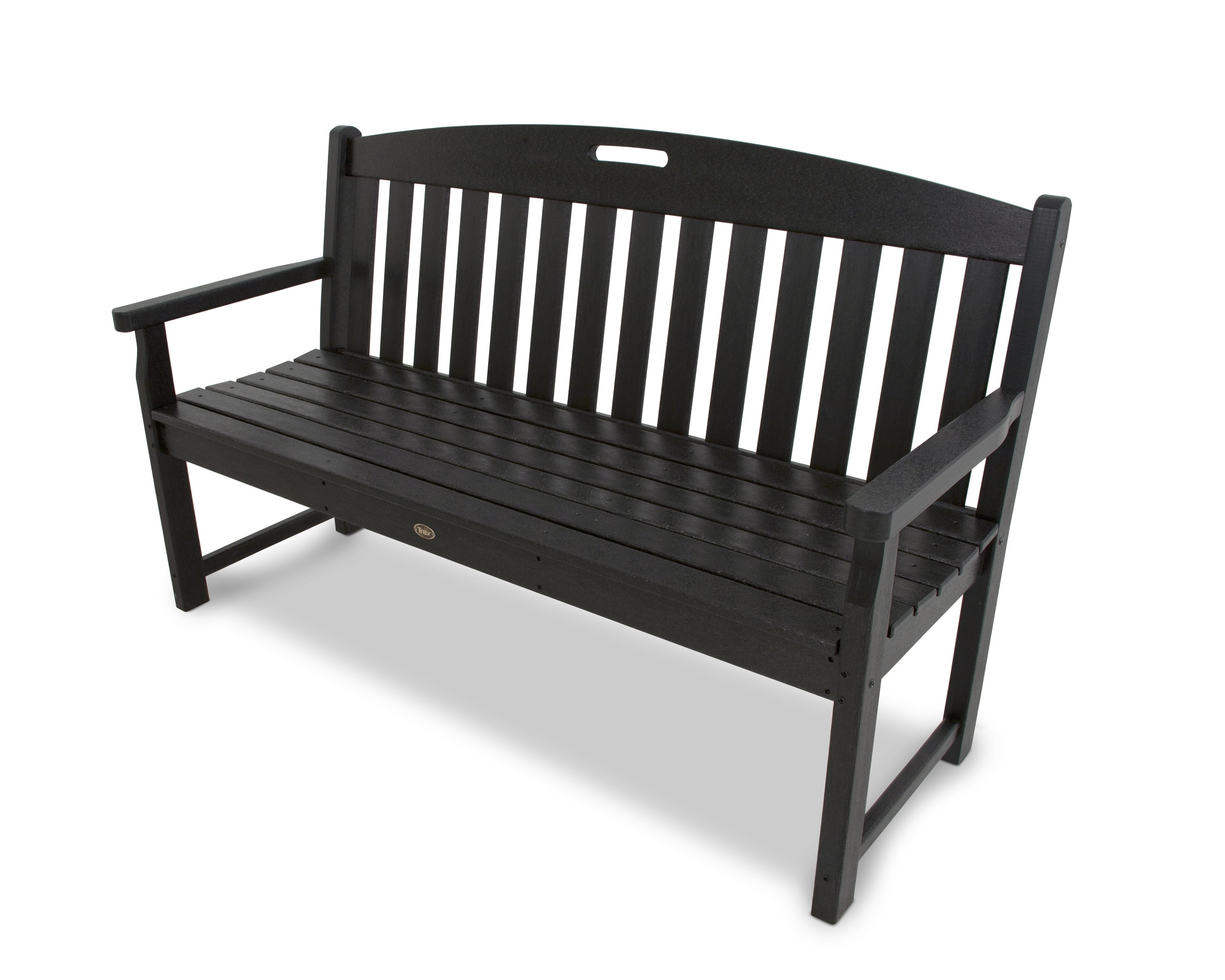 Ash Charcoal 60" Polypropylene Outdoor Bench with Headboard