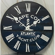 Yacht Club Large Wall Clock | Beautiful Color, Silent Mechanism, Made in USA