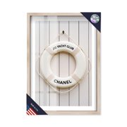 Yacht Club Ring Shadowbox Print Coastal Art Prints by Notoriart, Blonde Frame, 17 x 25