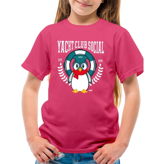 Yacht Club Social Penguin Design – Nautical Charm Youth's T-shirt