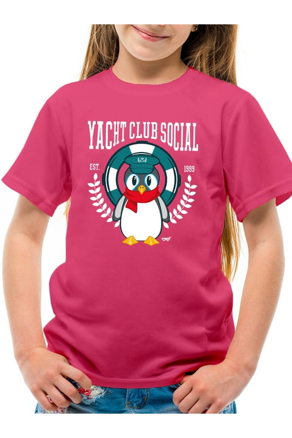Yacht Club Social Penguin Design – Nautical Charm Youth's T-shirt