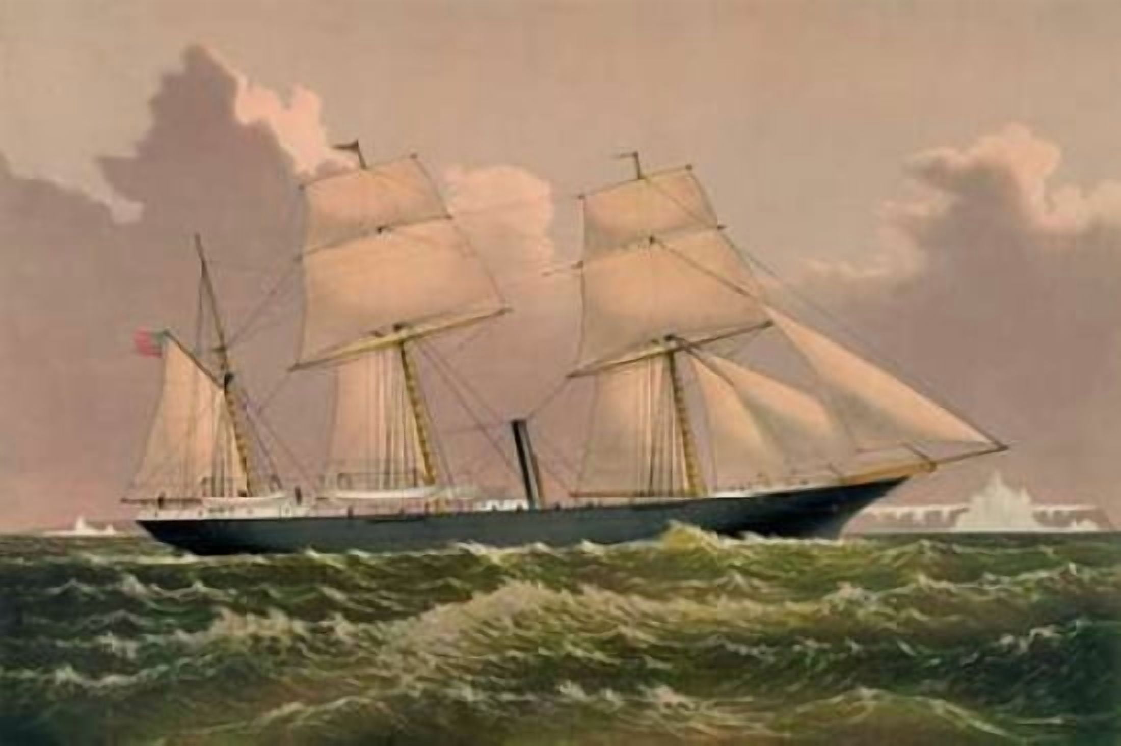 Yacht Jeannette 1881 Canvas Art - Unknown (12 x 18)