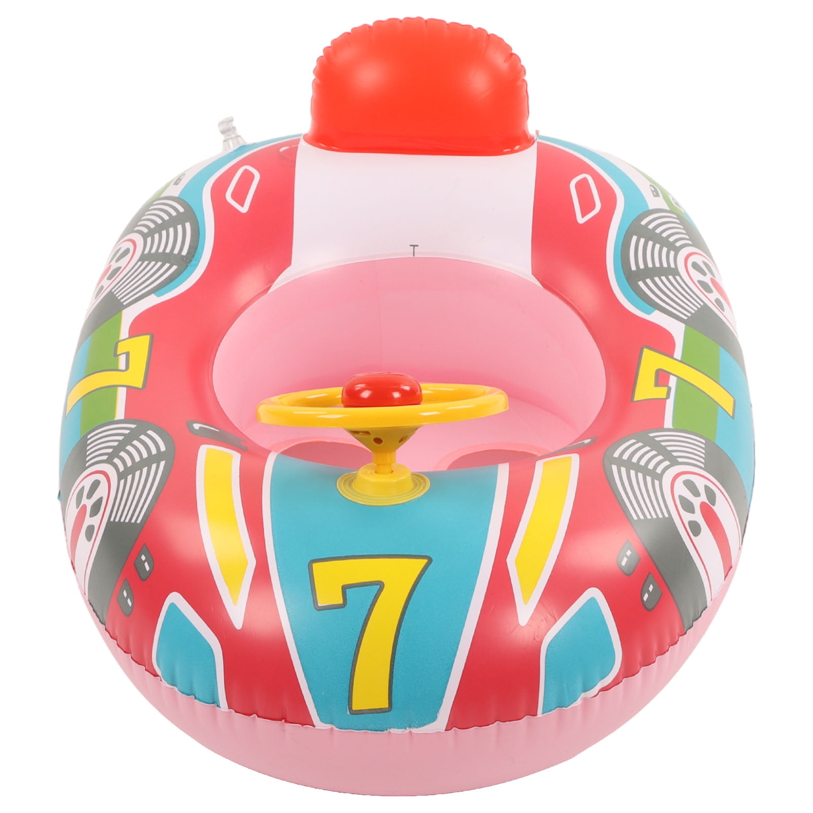 Yacht Pool Float Inflatable Yacht Steering Wheel PVC Anti Leakage Leg Holes Toddler Swim Float