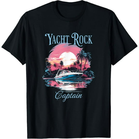 Yacht Rock Captain Rocker Station Revue Distressed Design T-Shirt