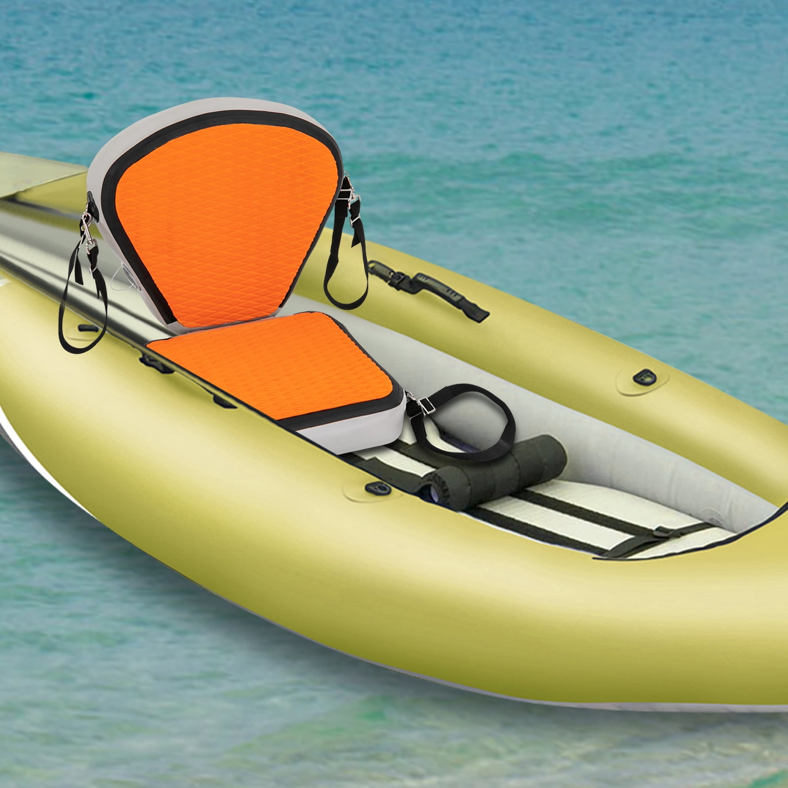 Yacht Seat with Ergonomic Backrest, High-Quality EVA and PVC, 360° Rotatable Stainless Steel Hooks, Easy to Install with Adjustable Straps, Portable,&nbsp; Fit for Kayaks, Boats, and More