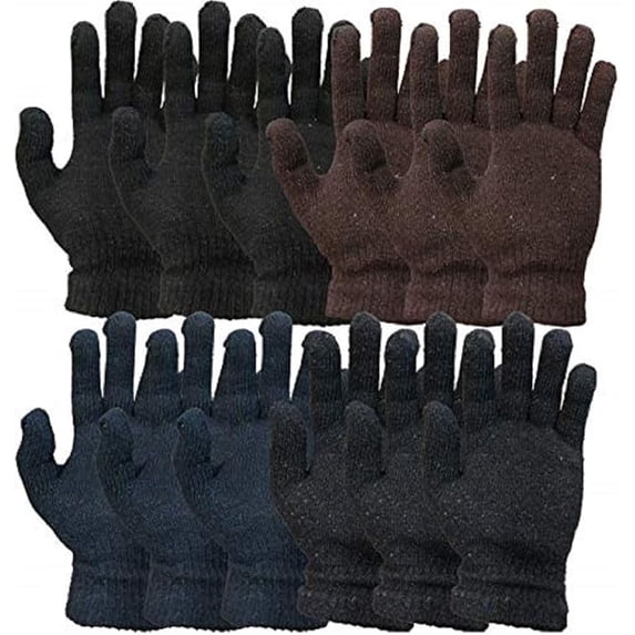 Yacht & Smith 12 Pack Wholesale Bulk Winter Gloves For Men Woman, Bulk Pack Warm Winter Thermal Gloves (Assorted, 12)