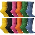 thumbnail image 1 of Yacht & Smith 12 Pack Womens Cotton Slouch Socks, Womans Knee High Boot Socks (Bold Bright), 1 of 4