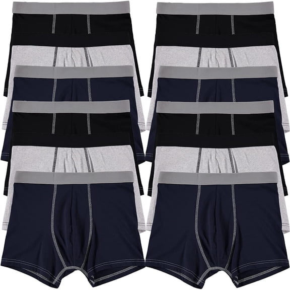 Yacht & Smith 12 Pack of Mens Boxer Briefs Underwear Bulk, Cotton, Soft, Comfortable, Assorted Colorful Briefs, Size Large