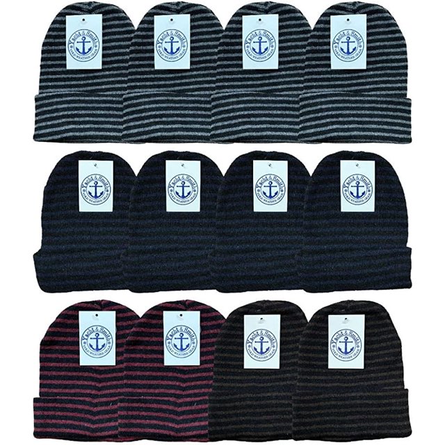 Yacht & Smith 12 Pack of Winter Beanie Hats Bulk for Men Women Kids