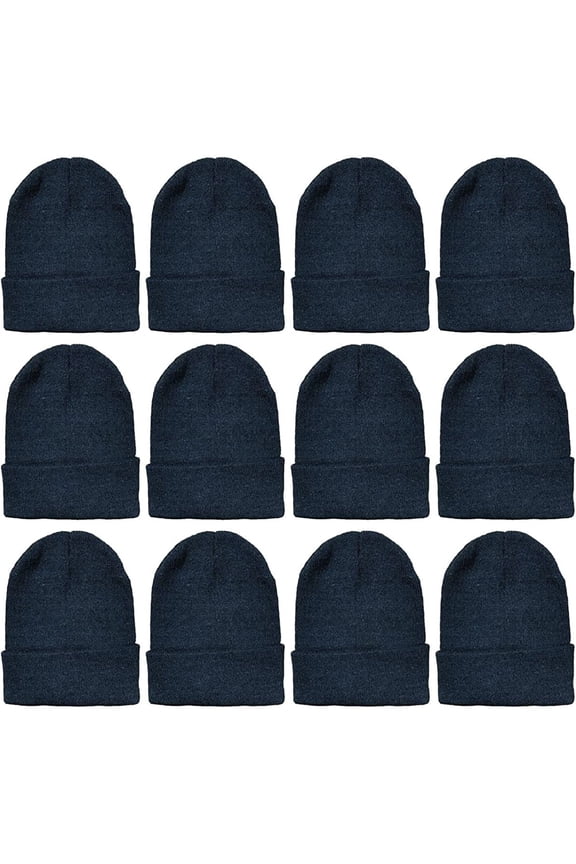 12 Pack of Winter Beanie Hats Bulk for Men Women Kids, Wholesale Winter Hat Beanies