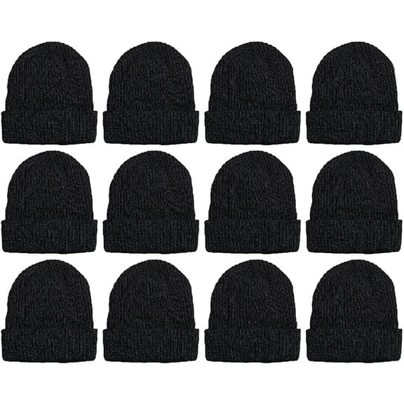 Yacht & Smith 12 Pack Winter Beanie Hats for Men and Women – Bulk Assorted Colors