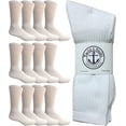 thumbnail image 1 of Yacht & Smith 12 Pair Mens King Size Crew Socks, Big and Tall Sports Athletic Socks, 13-16 (White), 1 of 5