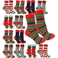 thumbnail image 1 of Yacht & Smith 12 Pairs Christmas Fuzzy Socks, Womens Holiday Slipper Sock, Furry, Bulk Gift Holiday Stocking Stuffer, 1 of 7