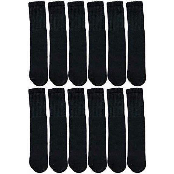 Yacht & Smith 12 Pairs Kids & Children's Cotton Tube Socks, Wholesale Bulk Pack Referee Style, Boys Girls