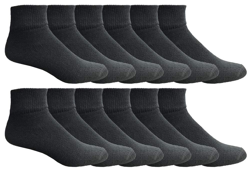 Yacht & Smith 12 Pairs Mens Ankle Wholesale Bulk Pack Athletic Sports ...