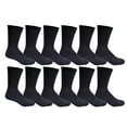 thumbnail image 1 of Yacht & Smith 12 Pairs Mens Classic Crew Socks With Full Cushion Cotton Blend, King Size 13-16, by SOCKS'NBULK (Black), 1 of 6