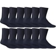 thumbnail image 1 of Yacht & Smith 12 Pairs Mens Cotton Crew Socks, Solid, Athletic Sports Socks, Valuepack (Navy Blue), 1 of 7
