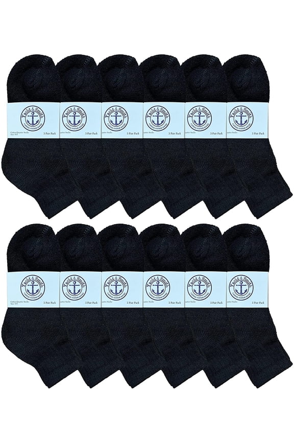 12 Pairs Of Cotton Mid Size Ankle Socks Boys And Girls Bulk Value Pack Socks