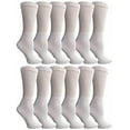 thumbnail image 1 of 12 Pairs Womens White Diabetic Socks for Neuropathy, Edema, Circulation, Comfort, by excell 9-11, 1 of 4